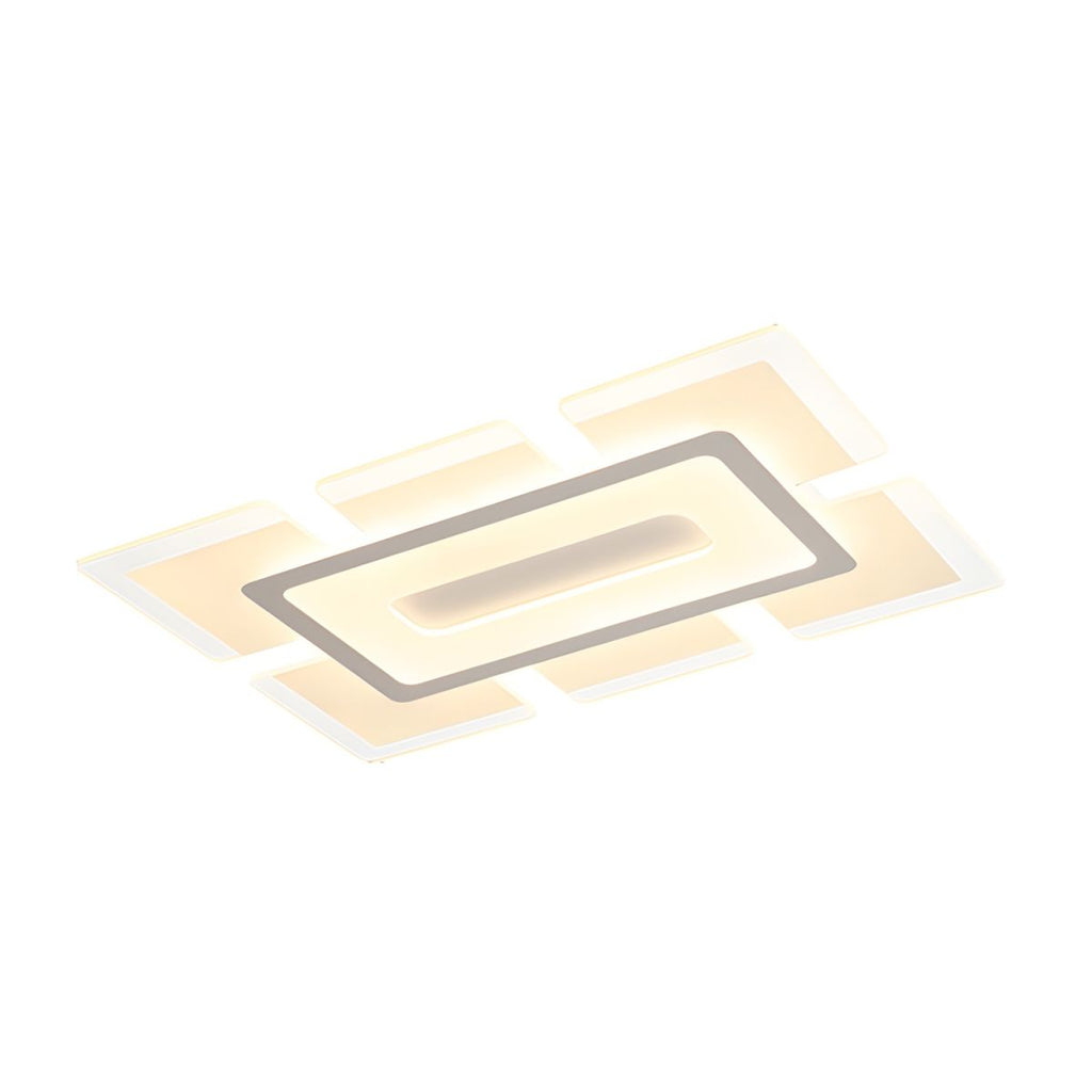 Modern Rectilinear Acrylic Flush Mount