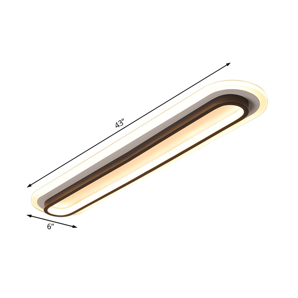 Oval Flush Light with Acrylic Glow