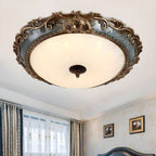 Rustic Brass Flush Mount Ceiling Light