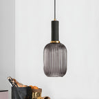 Sculpted Ribbed Glass Pendant Light