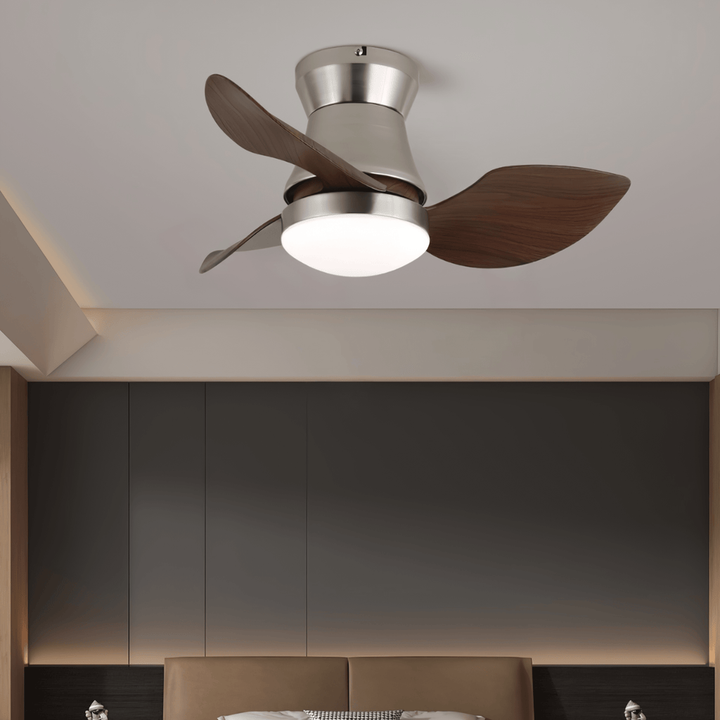 Solano Bloom Curved Walnut Ceiling Fan Light
