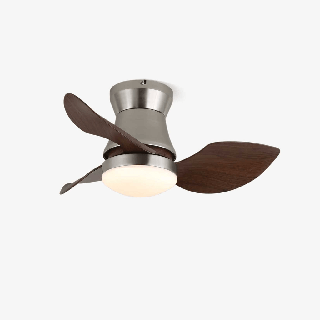 Solano Bloom Curved Walnut Ceiling Fan Light