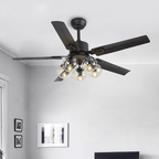 Vintage Black Industrial Ceiling Fan Light