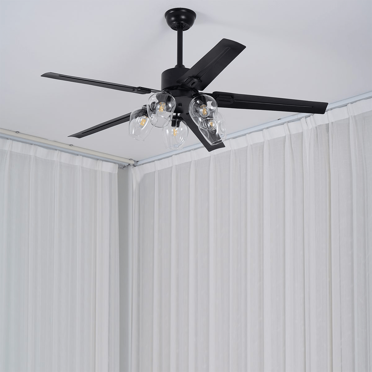 Vintage Black Industrial Ceiling Fan Light