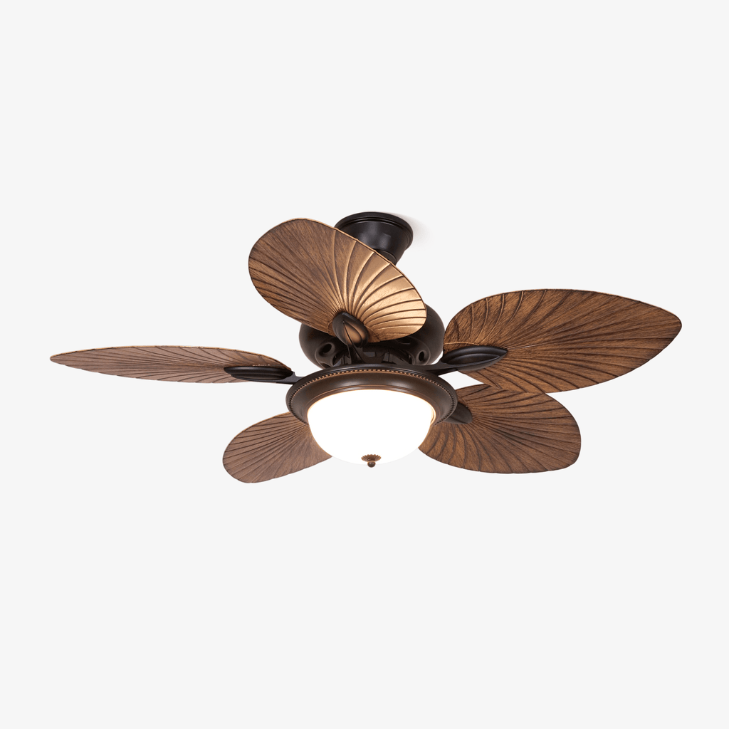Sculptural Banana Leaf Ceiling Fan Light Fixture