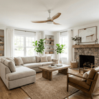 Elegant Woodgrain Modern Ceiling Fan Light