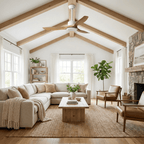 Elegant Woodgrain Modern Ceiling Fan Light