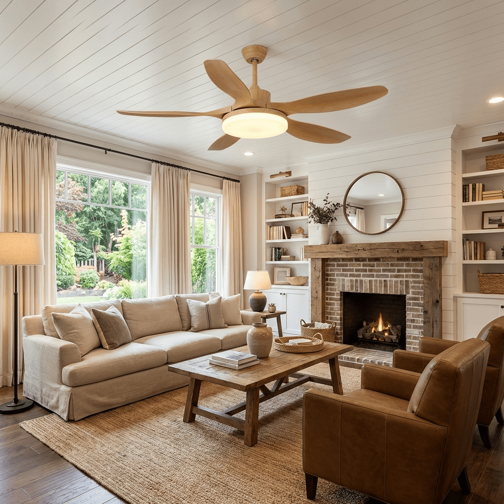 Sophisticated Keltis Wood Blade Fan Light