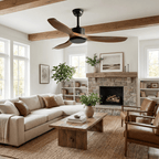 Elegant Woodgrain Modern Ceiling Fan Light