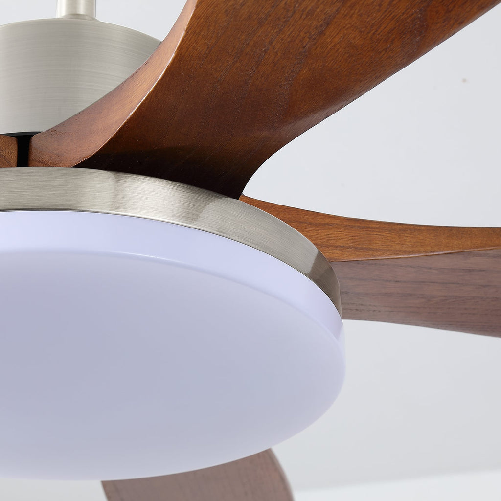 Lunet Contemporary Wood Blade Ceiling Light