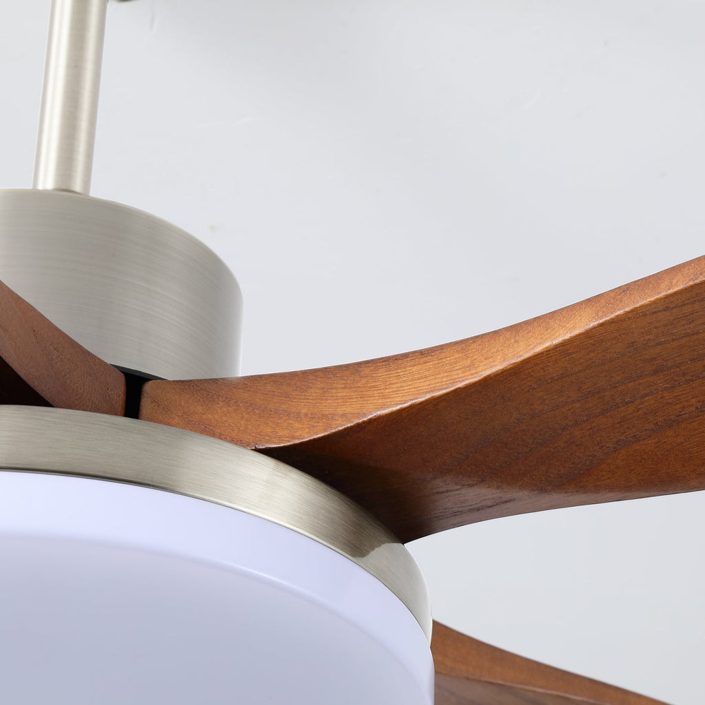 Lunet Contemporary Wood Blade Ceiling Light