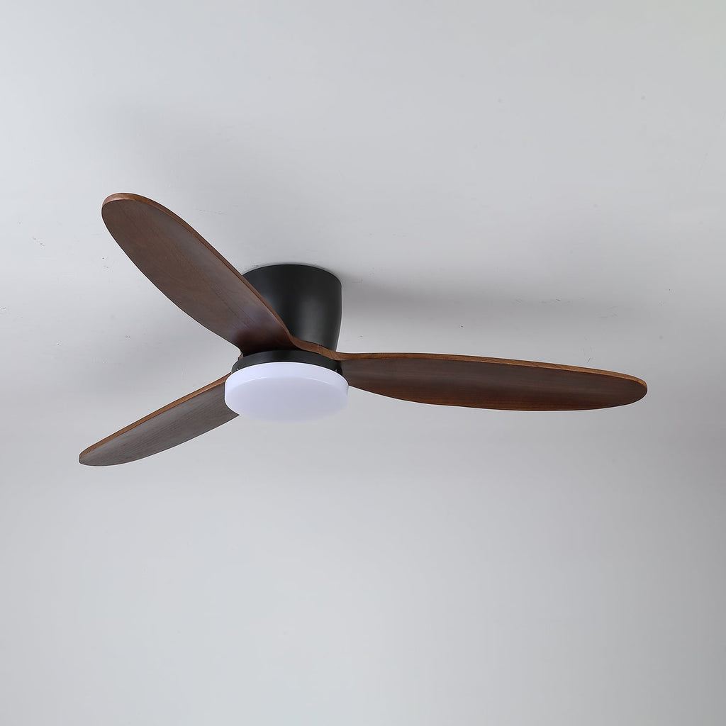 Nocturnus Sculpted Walnut Halo Ceiling Light
