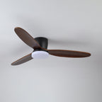 Nocturnus Sculpted Walnut Halo Ceiling Light
