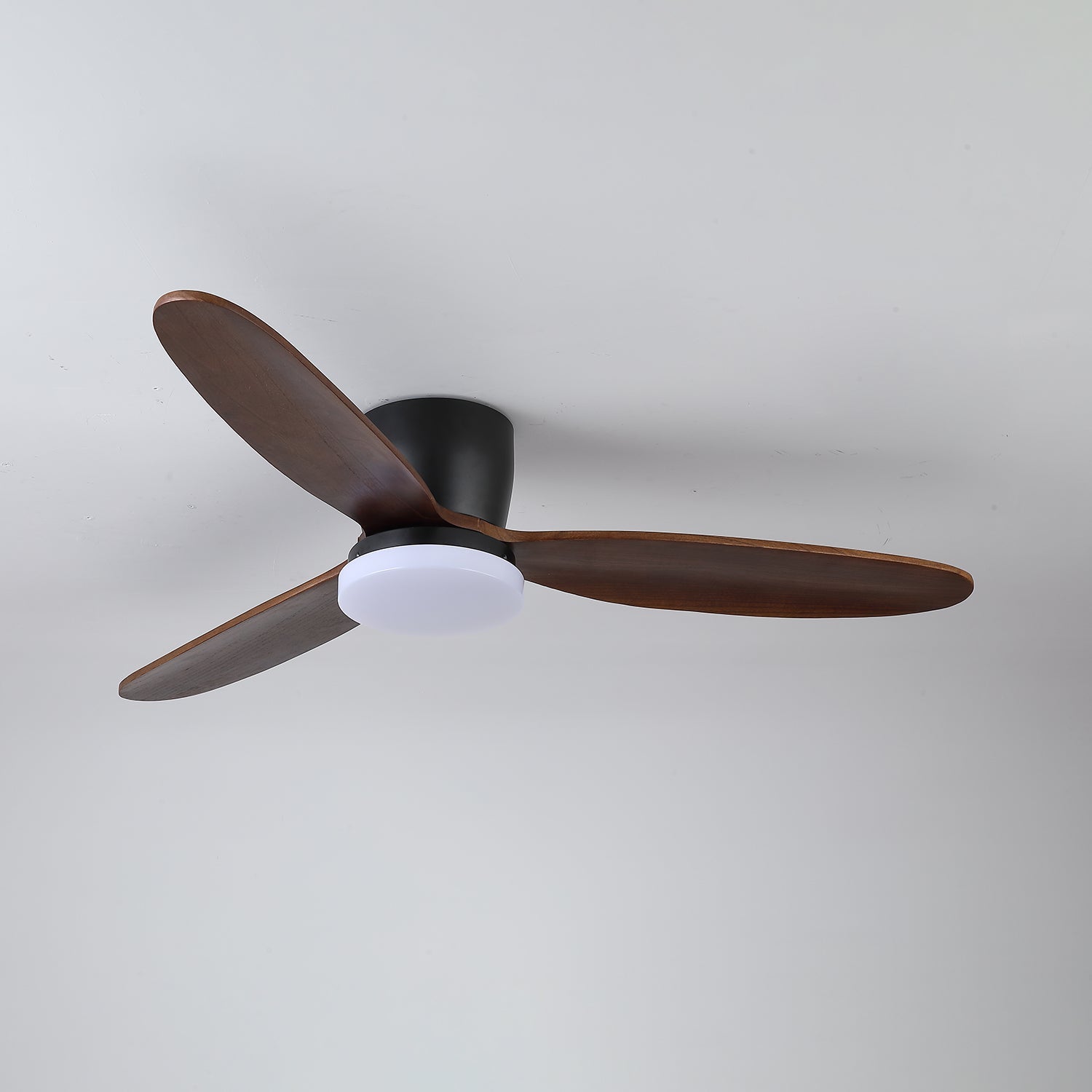 Nocturnus Sculpted Walnut Halo Ceiling Light