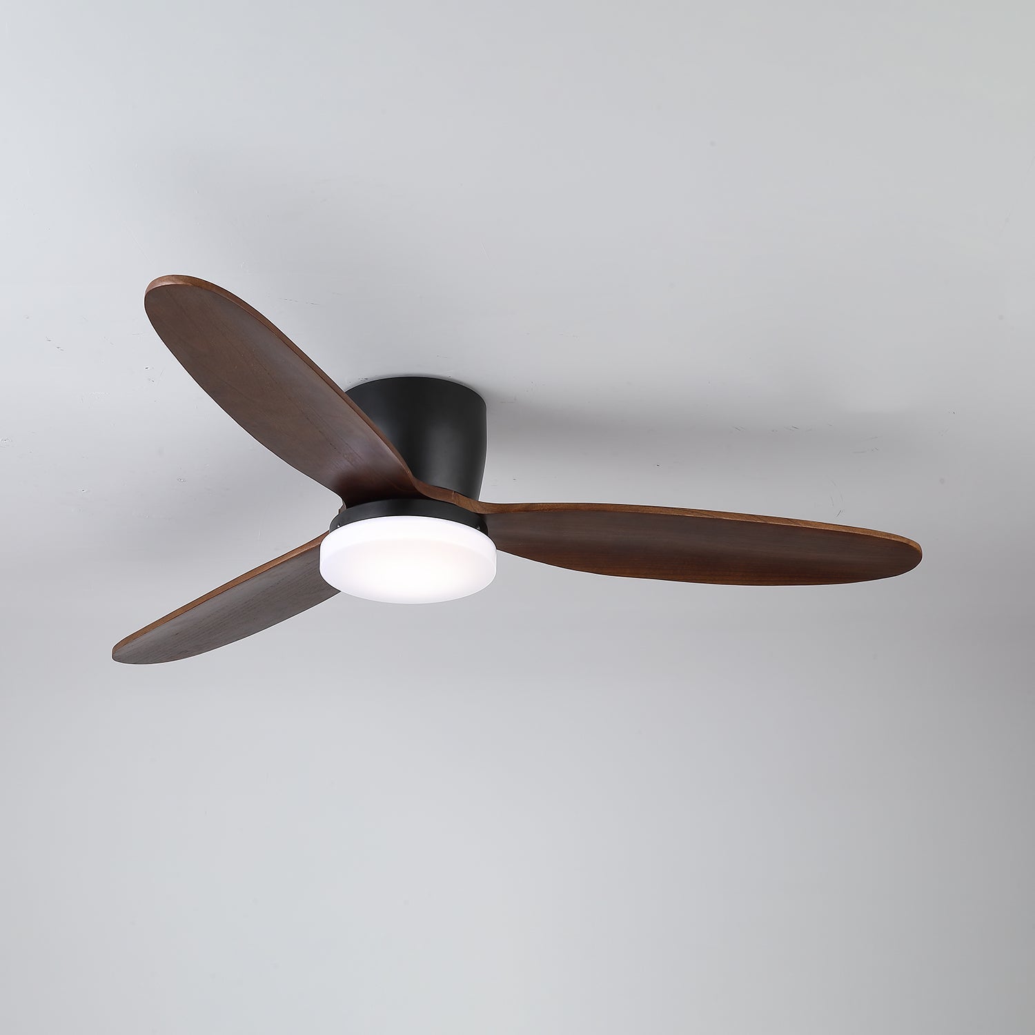 Nocturnus Sculpted Walnut Halo Ceiling Light