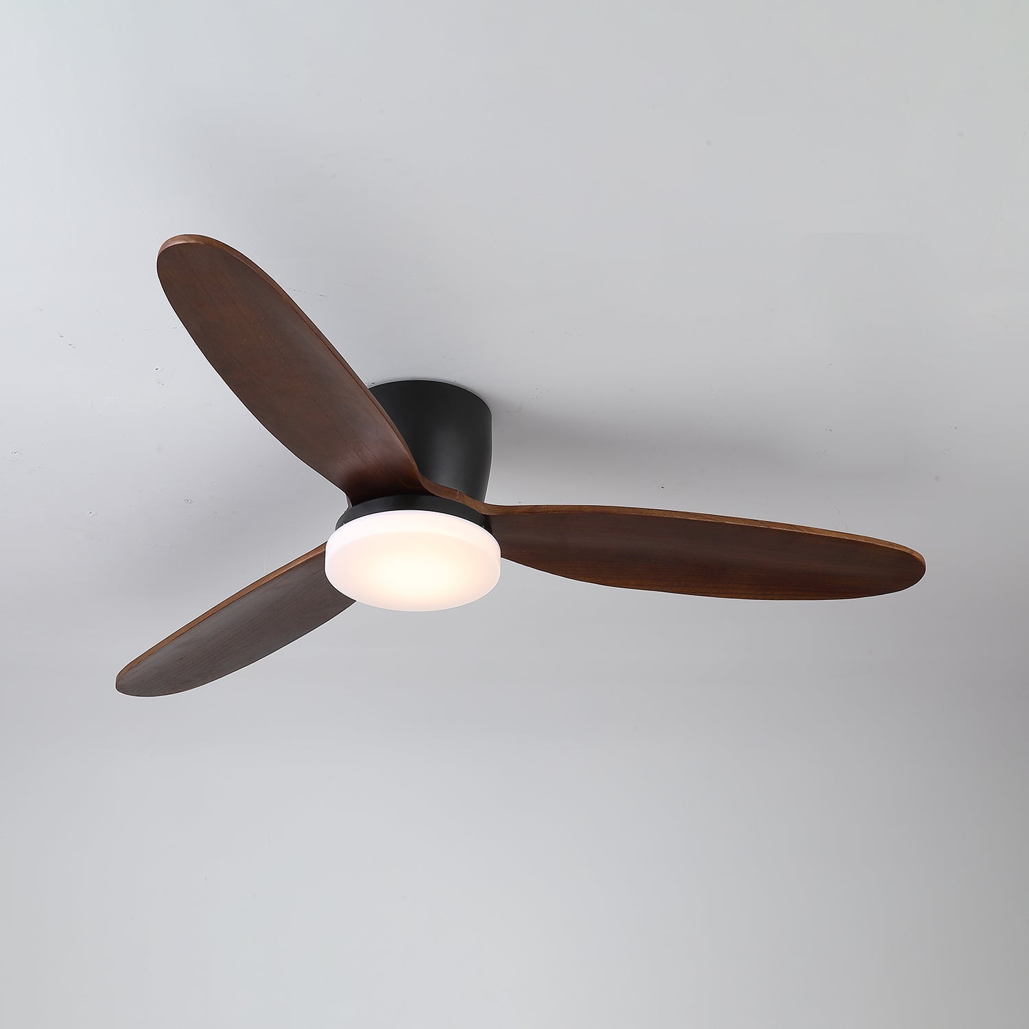 Nocturnus Sculpted Walnut Halo Ceiling Light