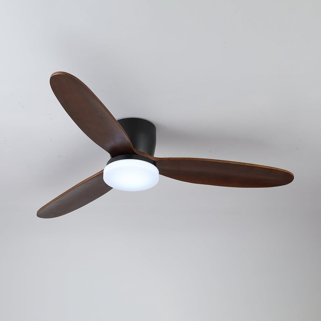 Nocturnus Sculpted Walnut Halo Ceiling Light