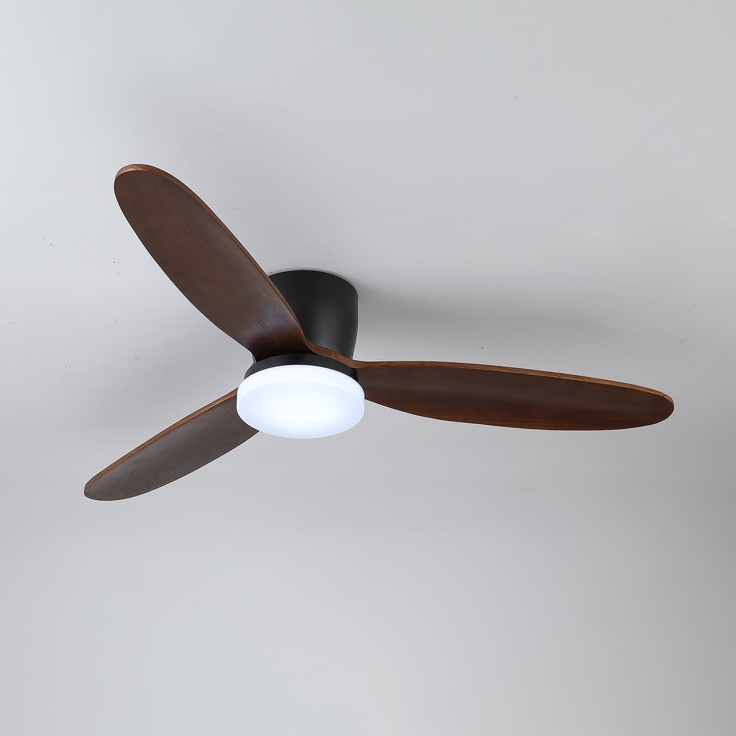 Nocturnus Sculpted Walnut Halo Ceiling Light