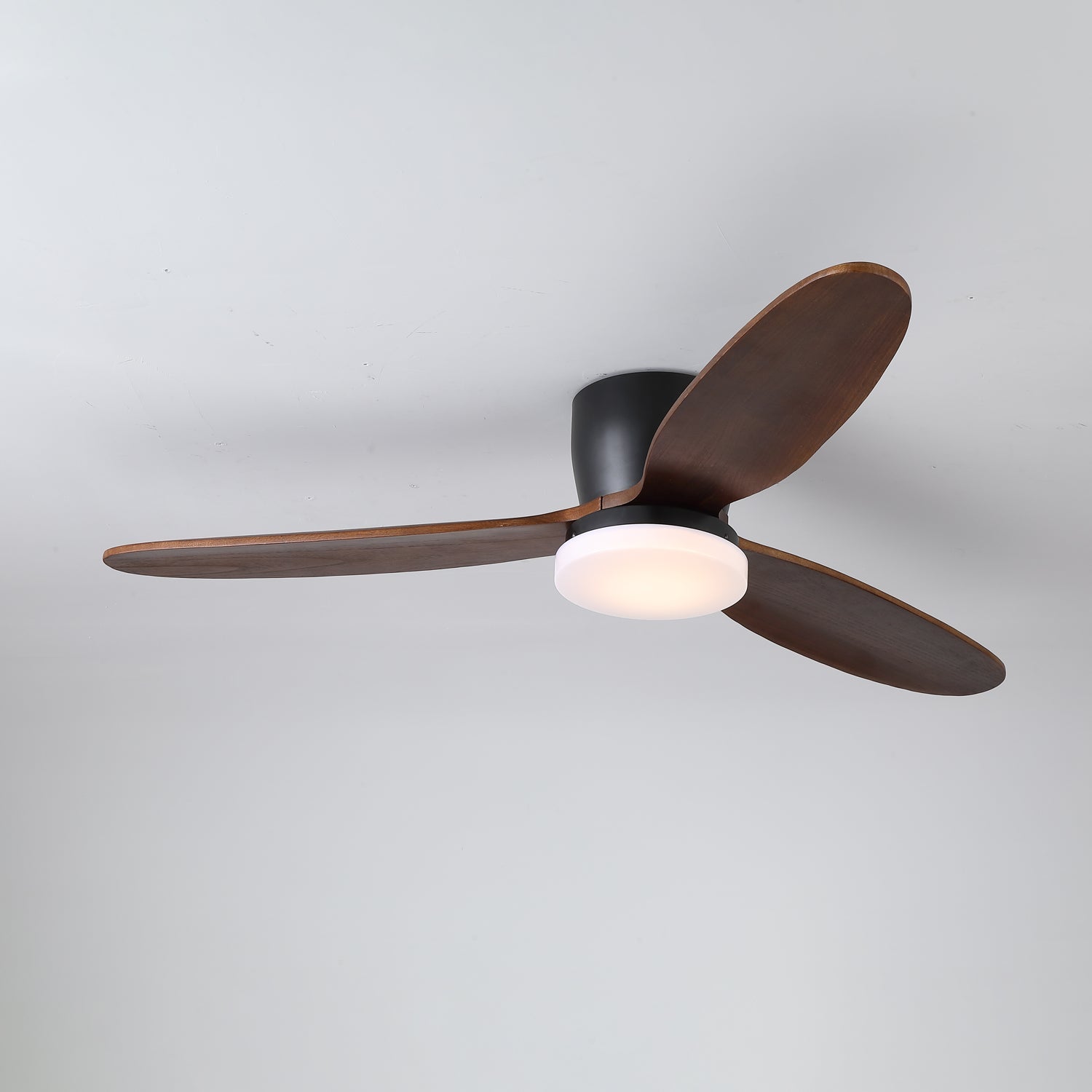 Nocturnus Sculpted Walnut Halo Ceiling Light