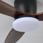 Nocturnus Sculpted Walnut Halo Ceiling Light