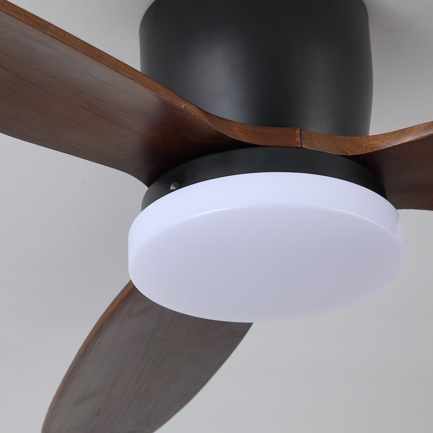 Nocturnus Sculpted Walnut Halo Ceiling Light