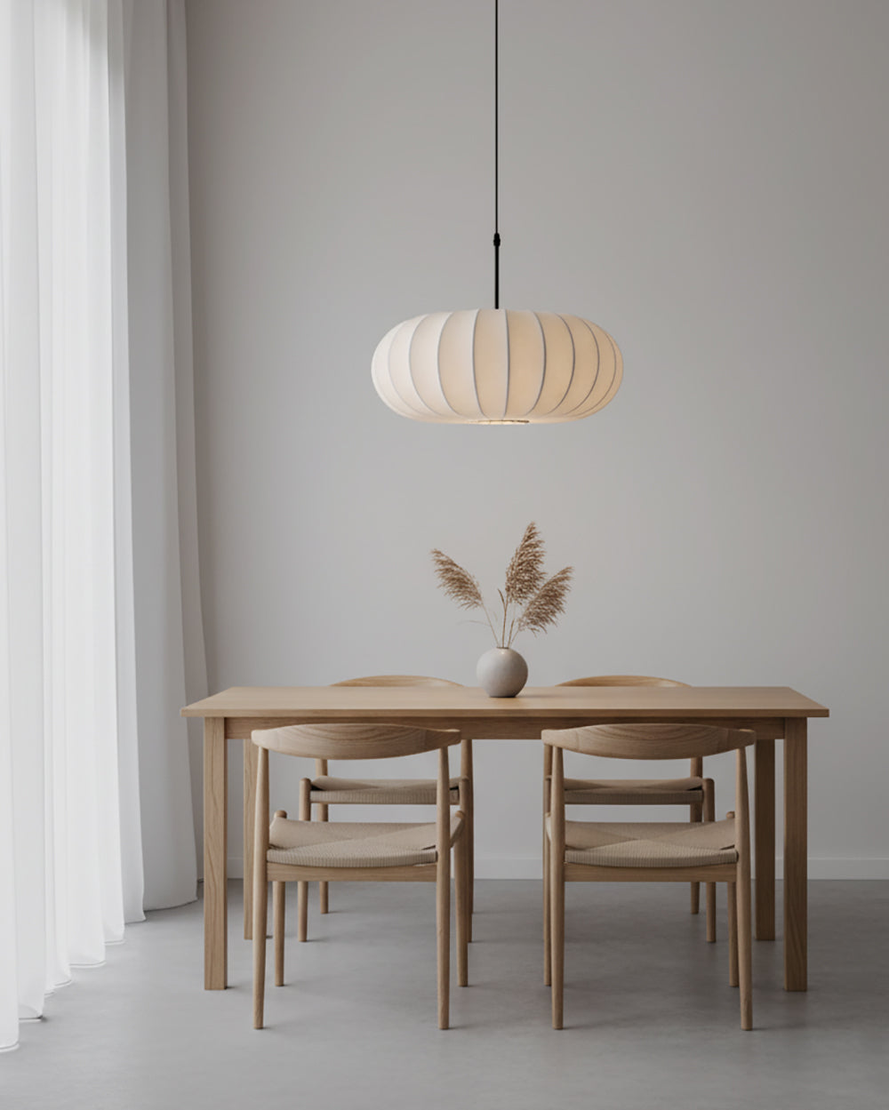 Verona Plug-In Fabric & Silk Pendant Light