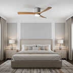 Nordic Wood Blade Ceiling Fan Light