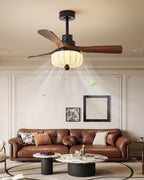 Elegant Fabric Shade Ceiling Fan Illumination