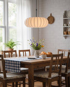 Verona Plug-In Fabric & Silk Pendant Light