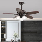 Lily Bloom Sculpted Wood Ceiling Fan Light