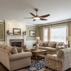 Sirocco Walnut Blade Brass Ceiling Fan Light