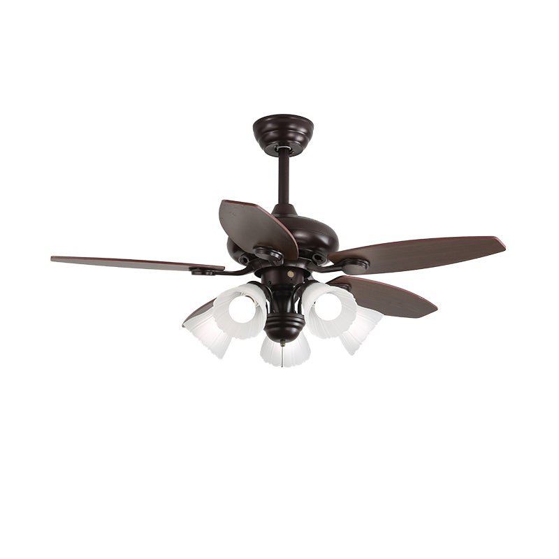 Lily Bloom Sculpted Wood Ceiling Fan Light