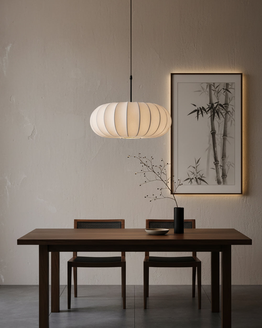 Verona Plug-In Fabric & Silk Pendant Light