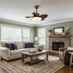 Terra Sculpted Walnut Blade Ceiling Fan Light