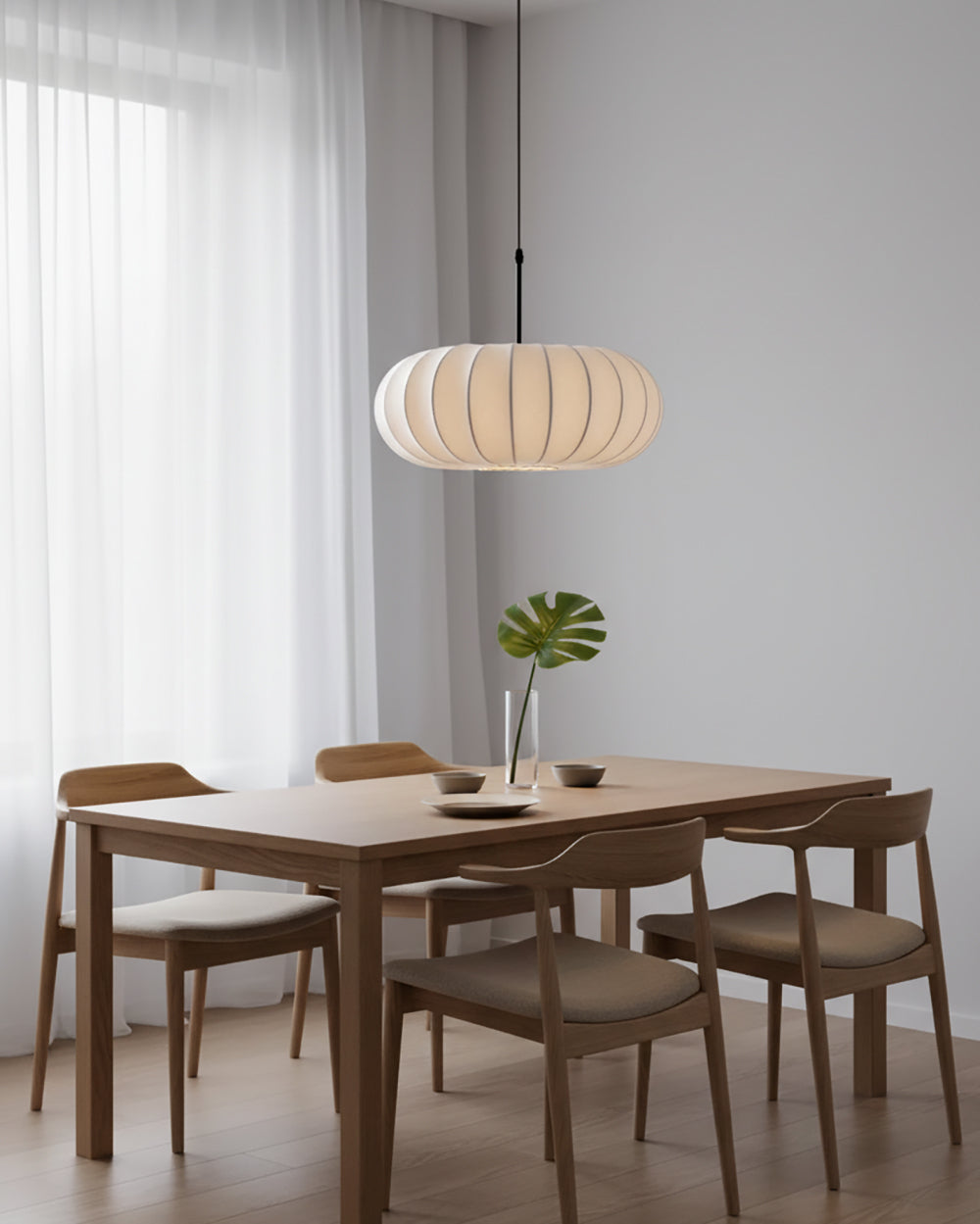 Verona Plug-In Fabric & Silk Pendant Light