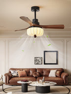 Elegant Fabric Shade Ceiling Fan Illumination