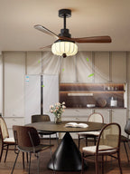 Elegant Fabric Shade Ceiling Fan Illumination