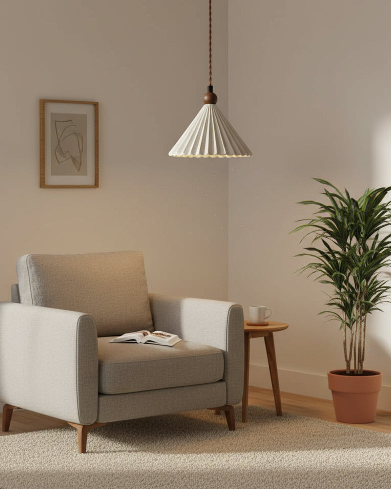 Ceramic Pleated Pendant Light