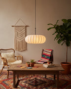 Verona Plug-In Fabric & Silk Pendant Light