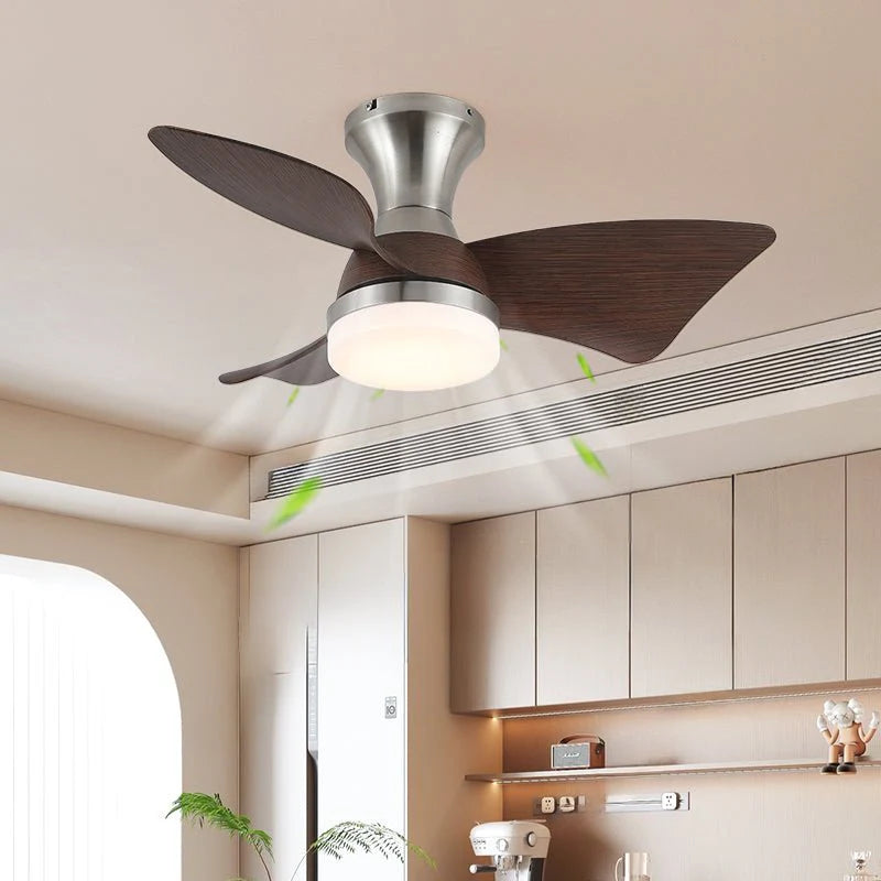 Designer Gold Frame Wood Ceiling Fan Light