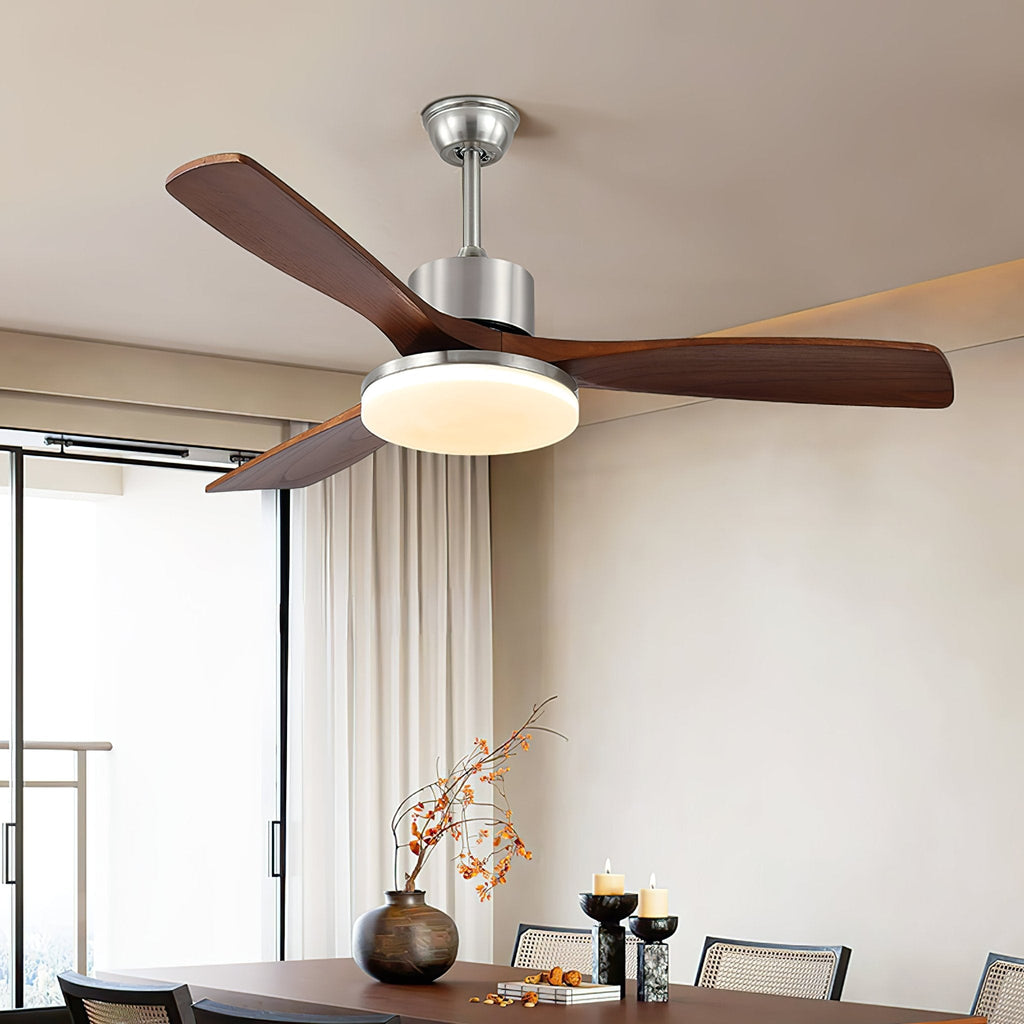 Lunet Contemporary Wood Blade Ceiling Light