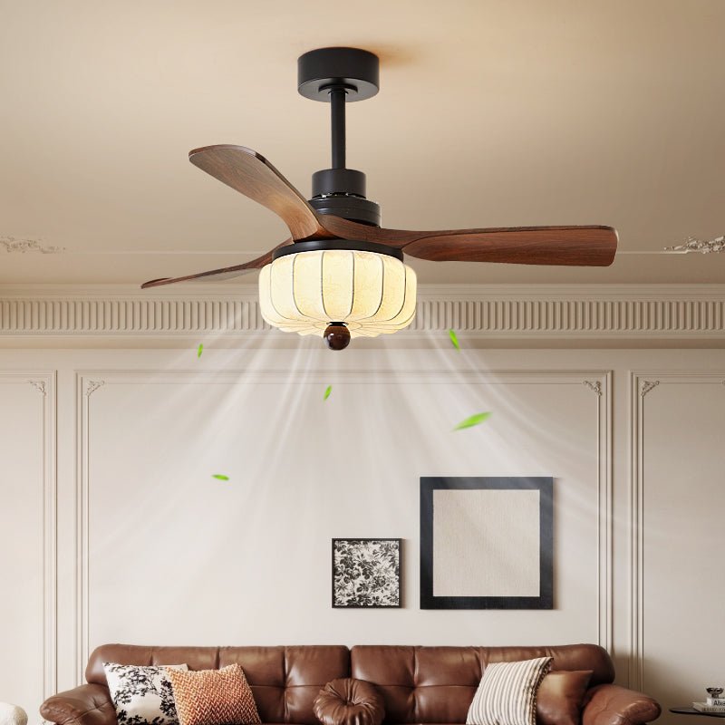 Elegant Fabric Shade Ceiling Fan Illumination