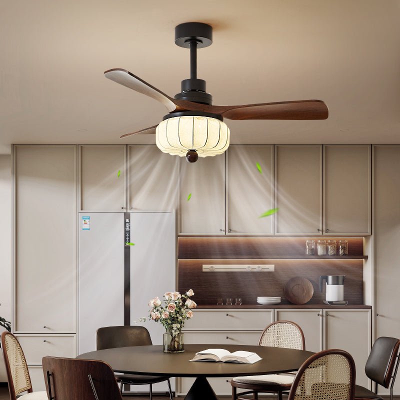 Elegant Fabric Shade Ceiling Fan Illumination