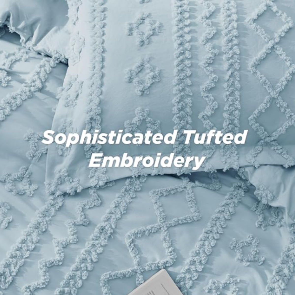Tufted comforter detail, Dusty Blue