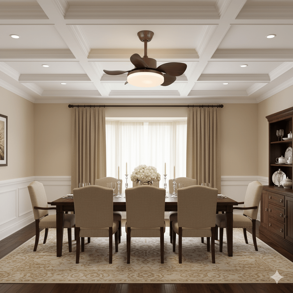 Terra Sculpted Walnut Blade Ceiling Fan Light