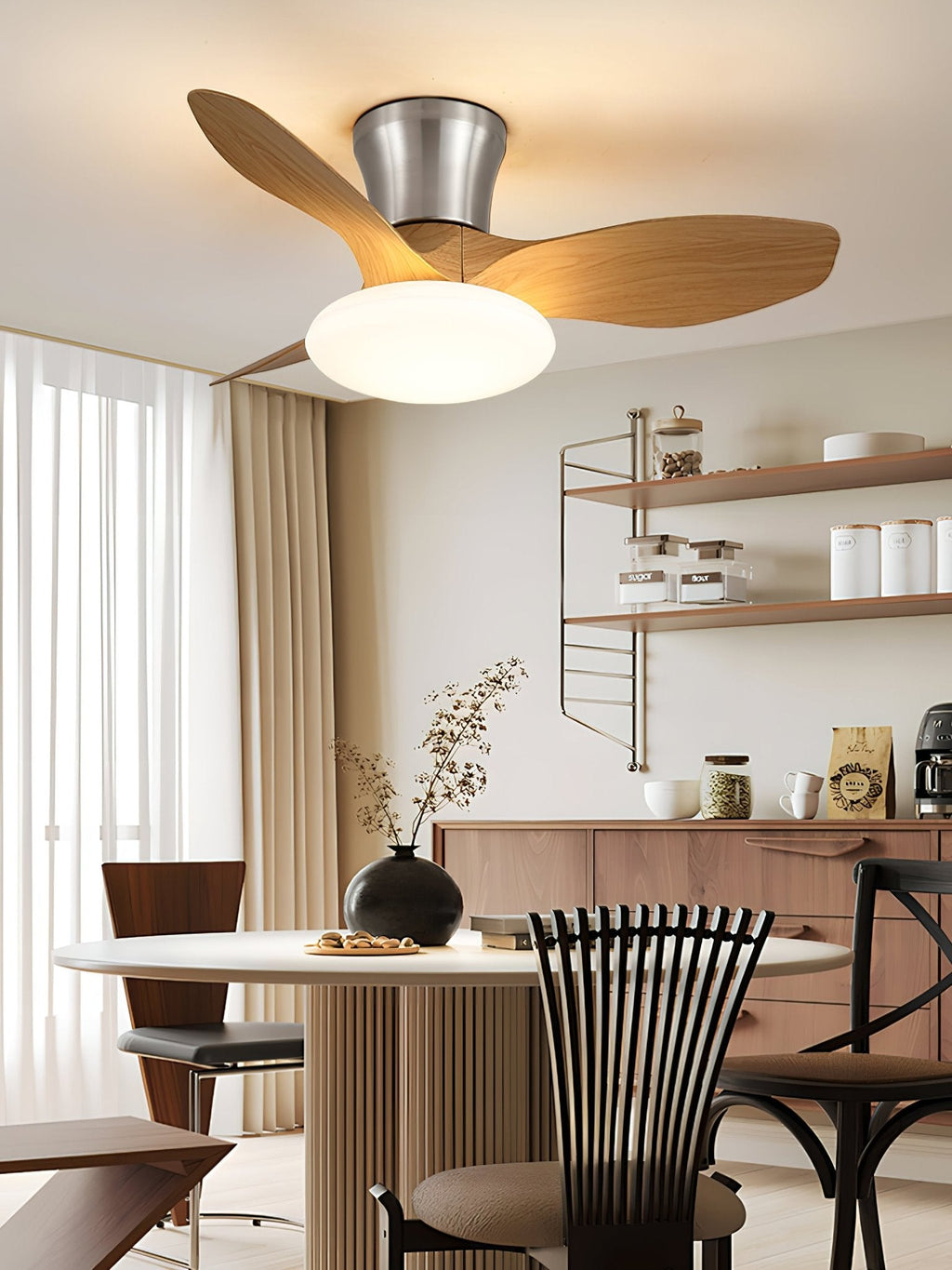 Aeris Curve Luxe Minimalist Ceiling Fan Light