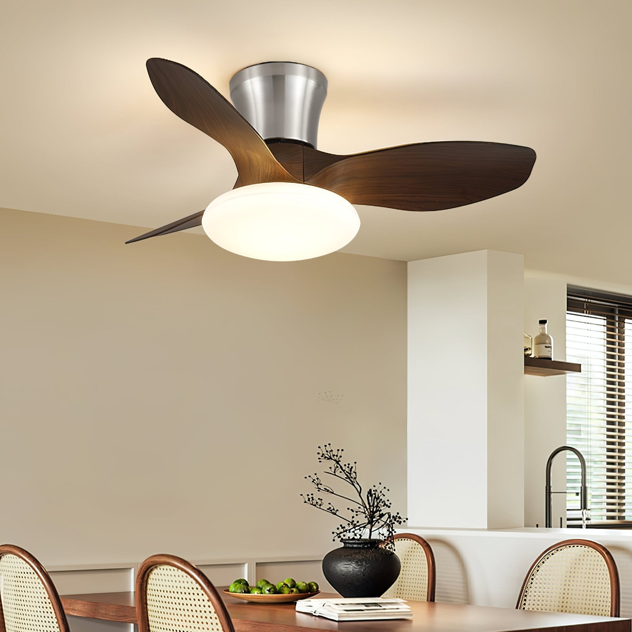 Aeris Curve Luxe Minimalist Ceiling Fan Light