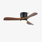 Aerodynamic Sculpted Wood Blade Ceiling Fan Light