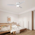 Aerodynamic Sculpted Wood Blade Ceiling Fan Light