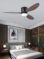 Aerodynamic Sculpted Wood Blade Ceiling Fan Light
